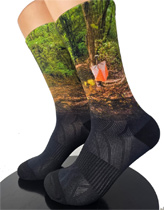SOX Löparstrumpor med laserprintat skogsmotiv med OL-skärm